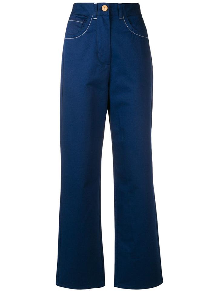 Maison Kitsuné Flare Trousers - Blue