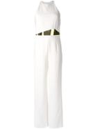 Jay Ahr Gold-tone Waist Detail Jumpsuit, Women's, Size: 34, White, Wool