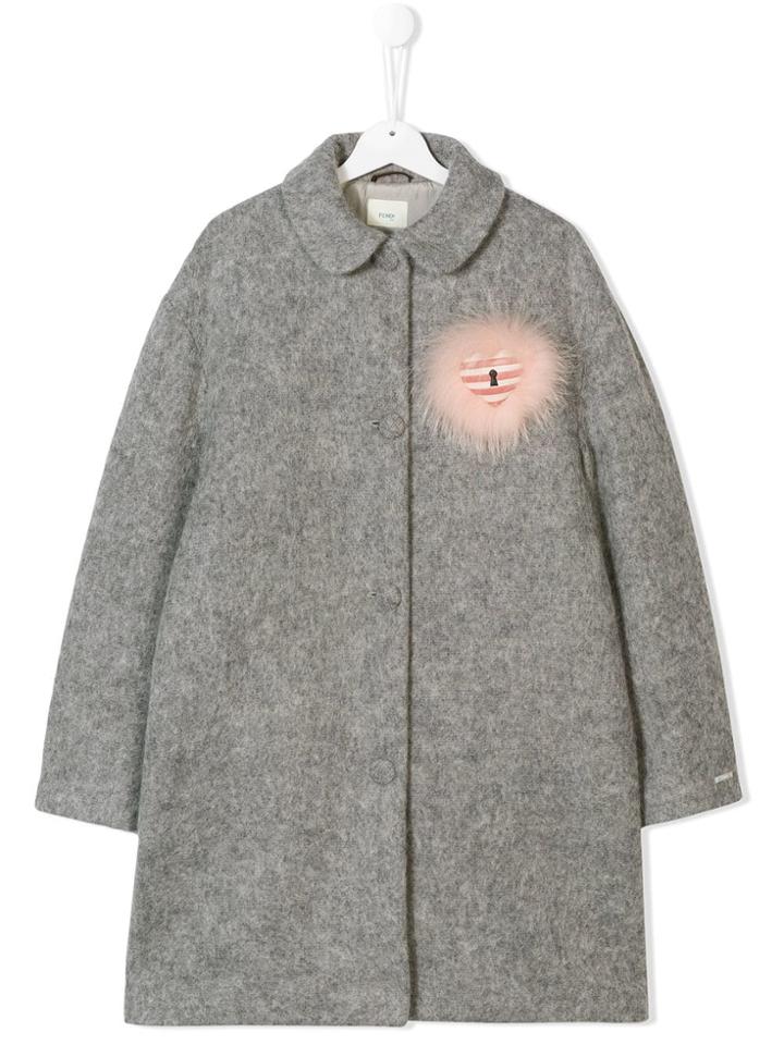 Fendi Kids Cocoon Midi Coat - Grey