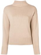 Yves Salomon High Neck Knit Sweater - Neutrals