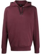 Ps Paul Smith Logo Drawstring Hoodie - Red