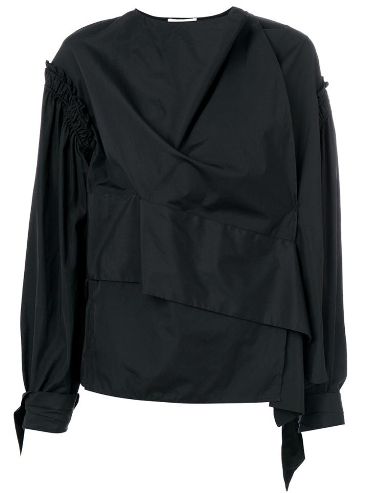 3.1 Phillip Lim Draped Asymmetrical Blouse - Black