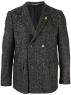 Education From Young Machines Doube-breasted Chevron Blazer - Black