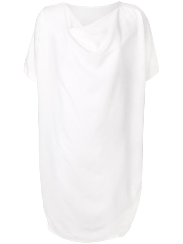 Issey Miyake Cowl Neck T-shirt Dress - White
