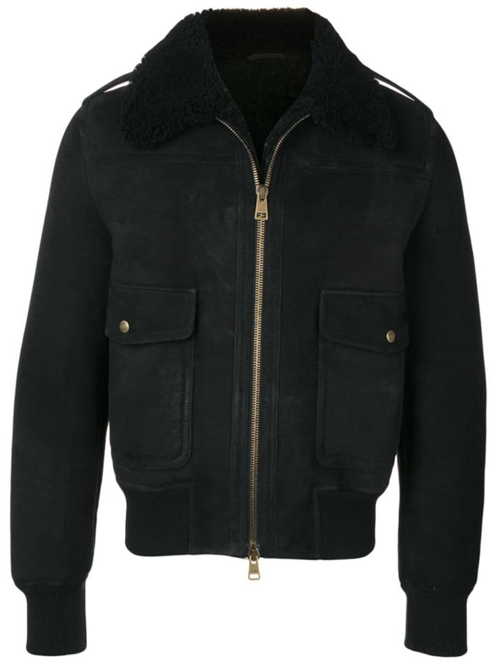 Ami Alexandre Mattiussi Shearling Bomber Jacket - Black