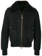 Ami Alexandre Mattiussi Shearling Bomber Jacket - Black