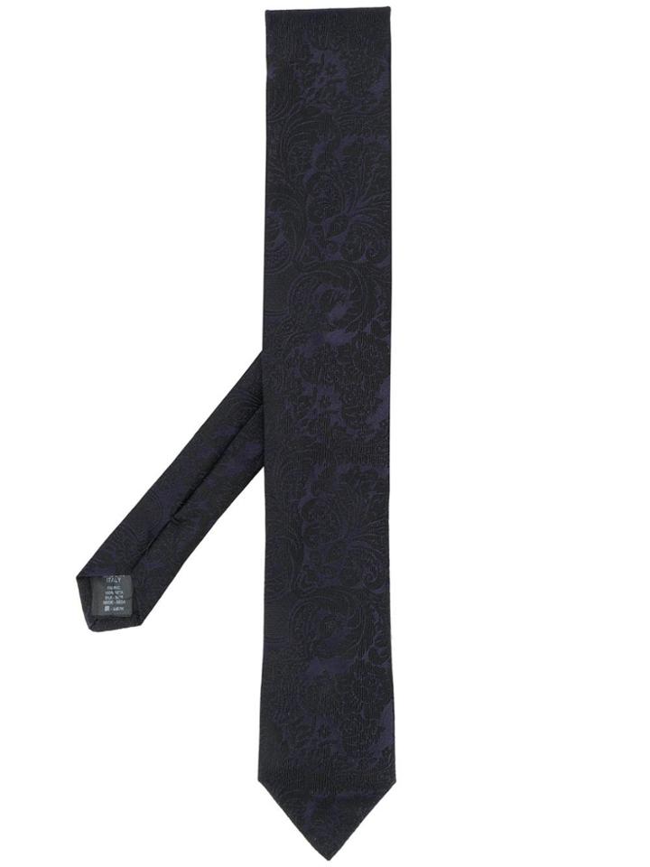 Dolce & Gabbana Floral Print Tie - Blue