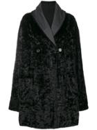 Fendi Vintage Fur Effect Boxy Coat - Black
