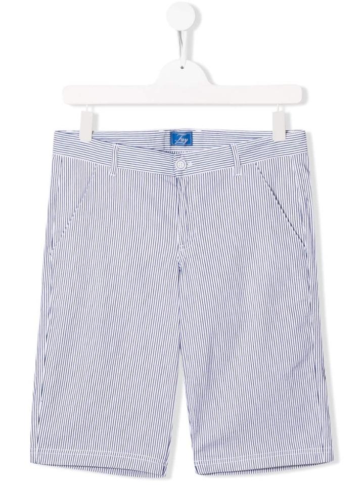 Fay Kids Teen Striped Shorts - Blue