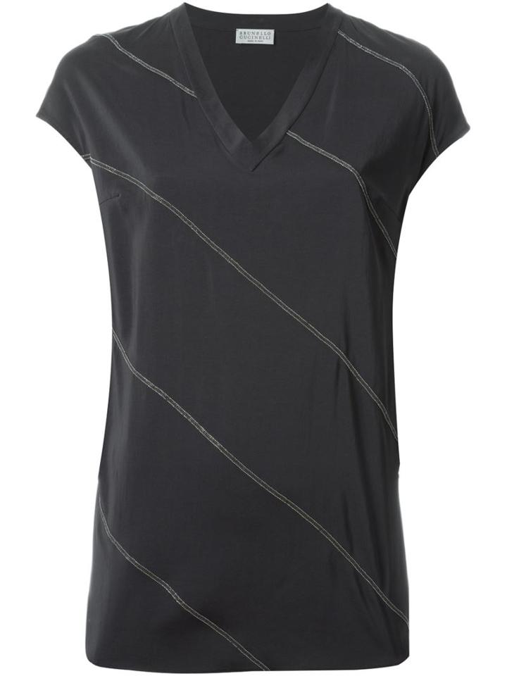 Brunello Cucinelli Diagonal Stripe T-shirt