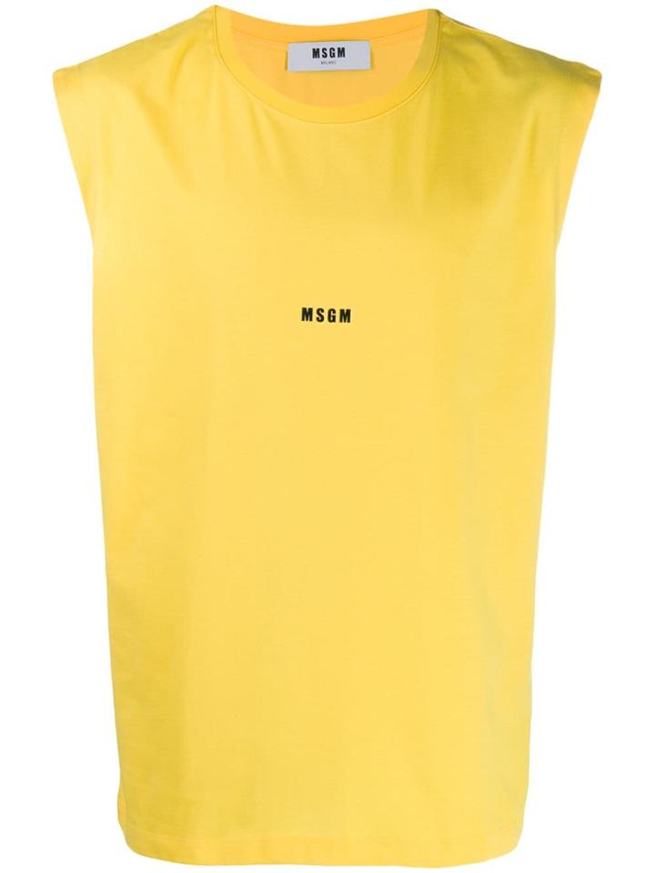 Msgm Logo Vest Top - Yellow