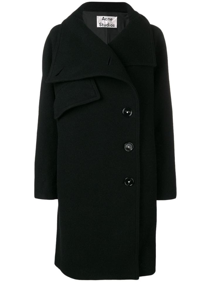 Acne Studios Funnel Neck Coat - Black
