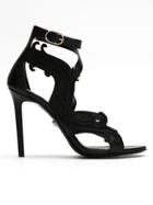 Versace Baroque Embroidered Sandals - Black