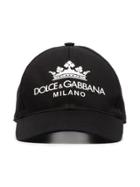 Dolce & Gabbana Black Logo Print Baseball Cap