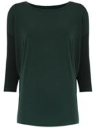 Track & Field 7/8 Panelled Sleeves Blouse - Green