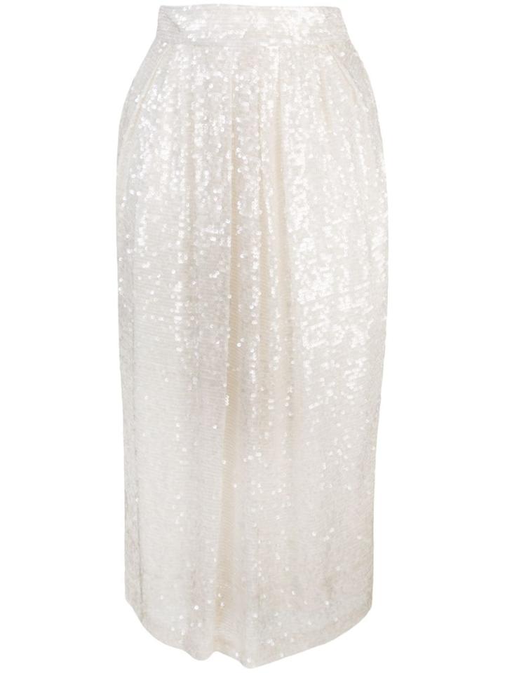 Adam Lippes Sequin Embellished Skirt - White