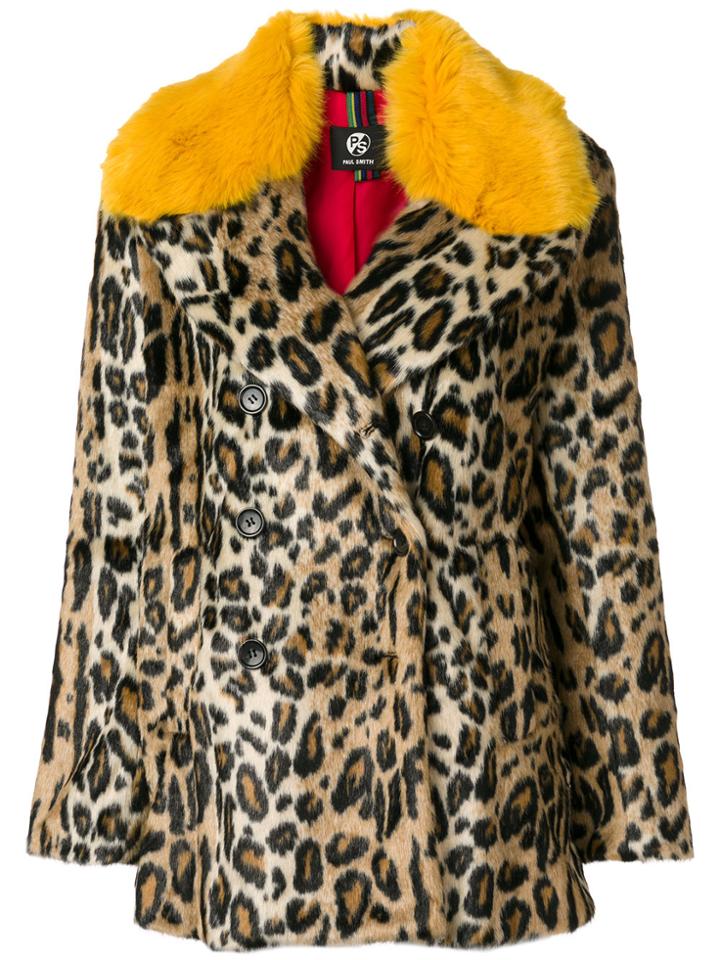 Paul Smith Leopard Print Coat - Brown