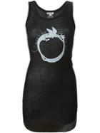 Ann Demeulemeester Blanche Front Print Tank Top, Women's, Size: 36, Black, Rayon/silk