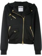 Moschino Biker Detail Hoodie, Women's, Size: 38, Black, Polyester/cotton/rayon/other Fibers