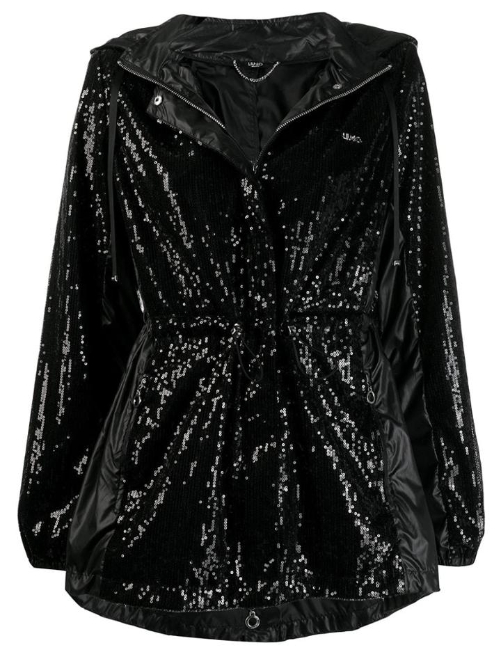 Liu Jo Sequinned Parka Jacket - Black