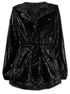 Liu Jo Sequinned Parka Jacket - Black