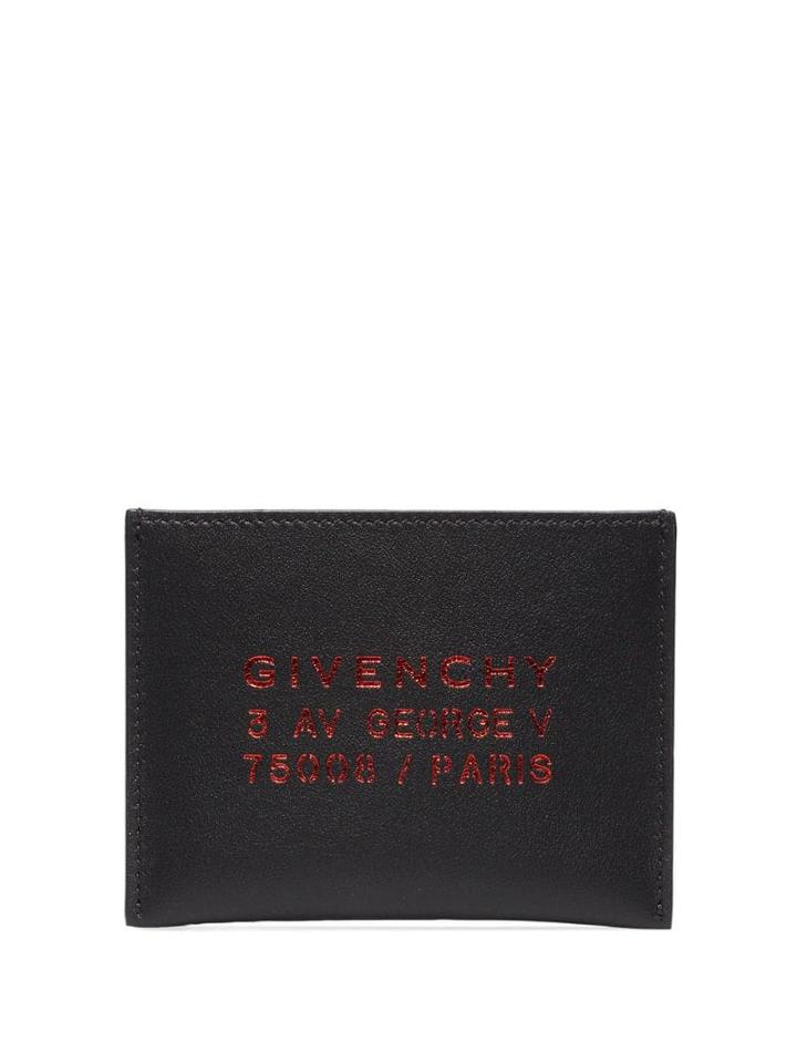 Givenchy Address Print Card Holder - Black