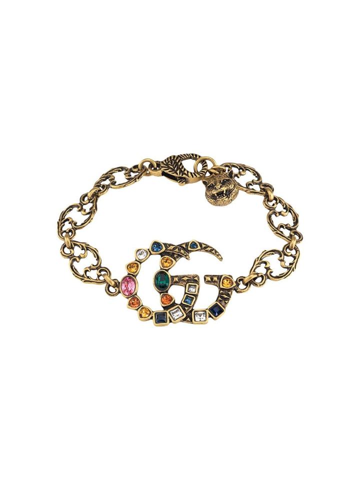 Gucci Crystal Double G Bracelet - Metallic