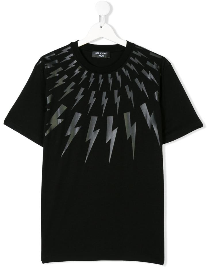 Neil Barrett Kids Lightning Bolt T-shirt - Black