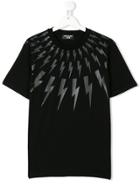 Neil Barrett Kids Lightning Bolt T-shirt - Black