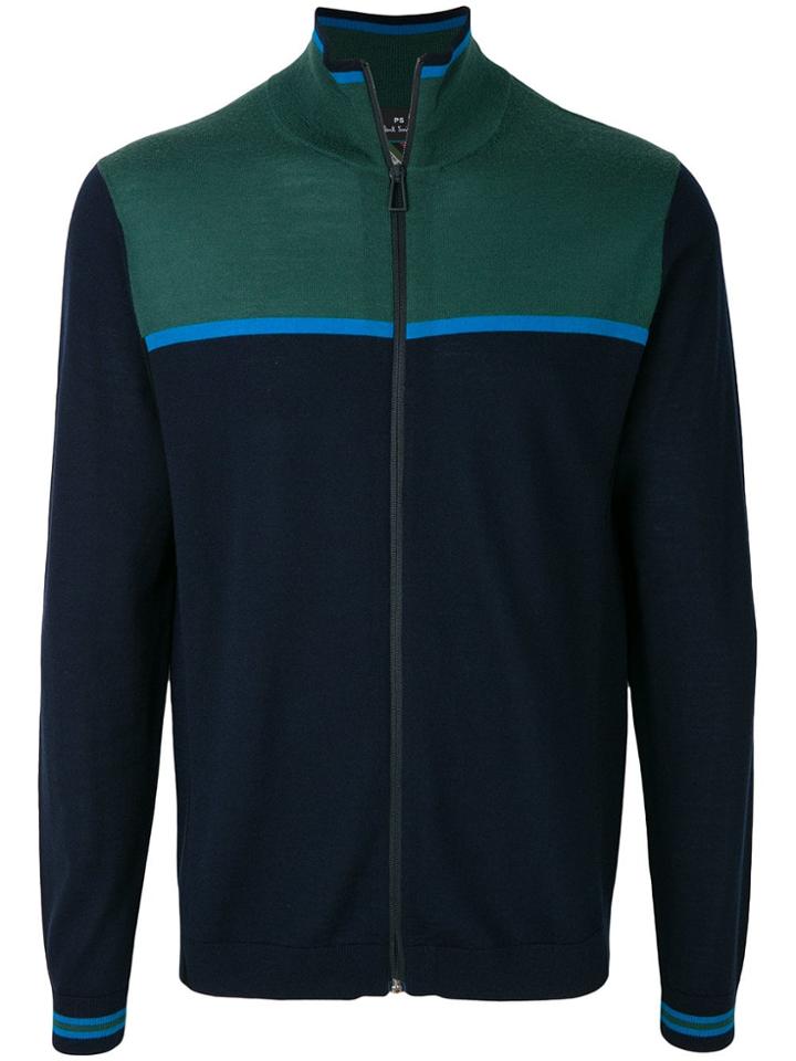 Ps Paul Smith Colour Block Cardigan - Blue