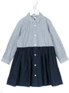 Arch & Line Pinstripe Two Tone Dress, Girl's, Size: 10 Yrs, Blue