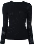 Versace Transparent Panel Knit Jumper, Women's, Size: 42, Black, Viscose/polyester