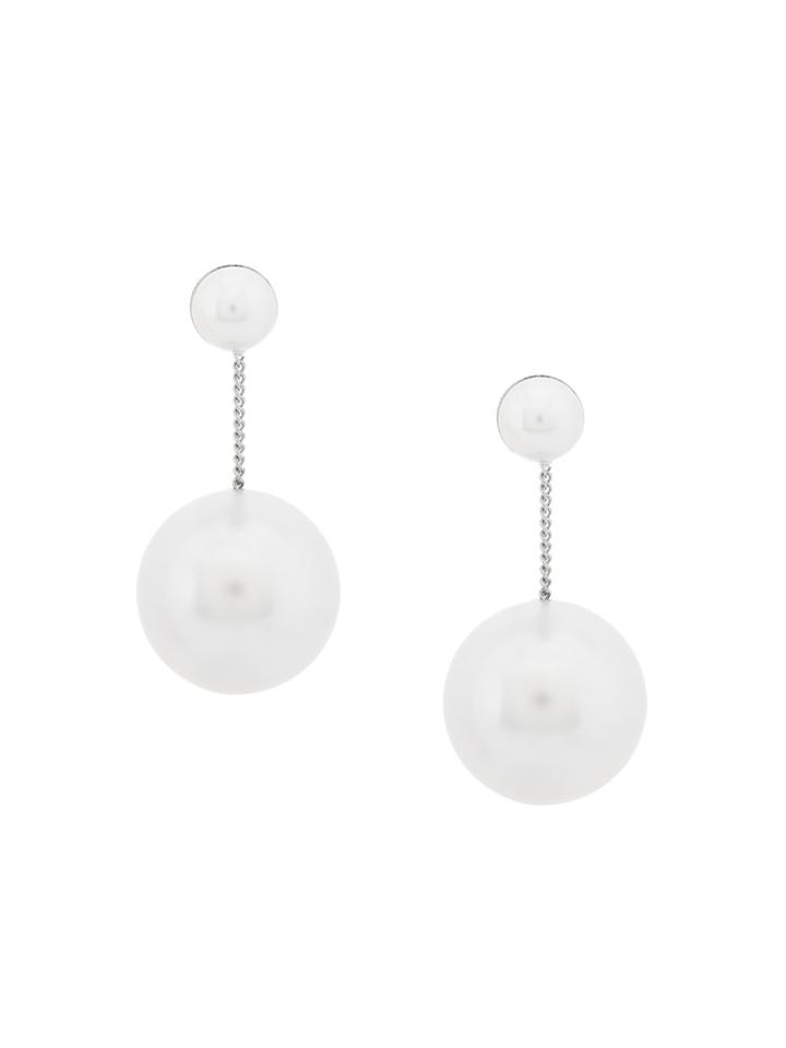 Salvatore Ferragamo Pearl Drop Earrings - White
