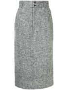 Yohji Yamamoto Vintage Patterned Straight Skirt - Grey
