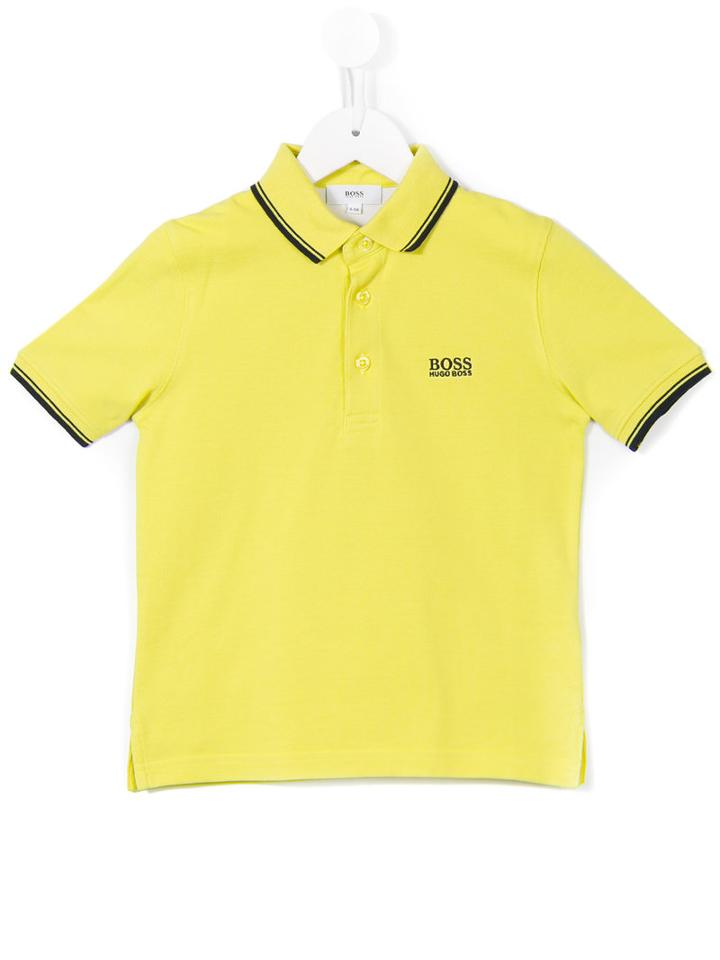 Boss Kids Striped Trim Polo Shirt, Toddler Boy's, Size: 4 Yrs, Yellow/orange