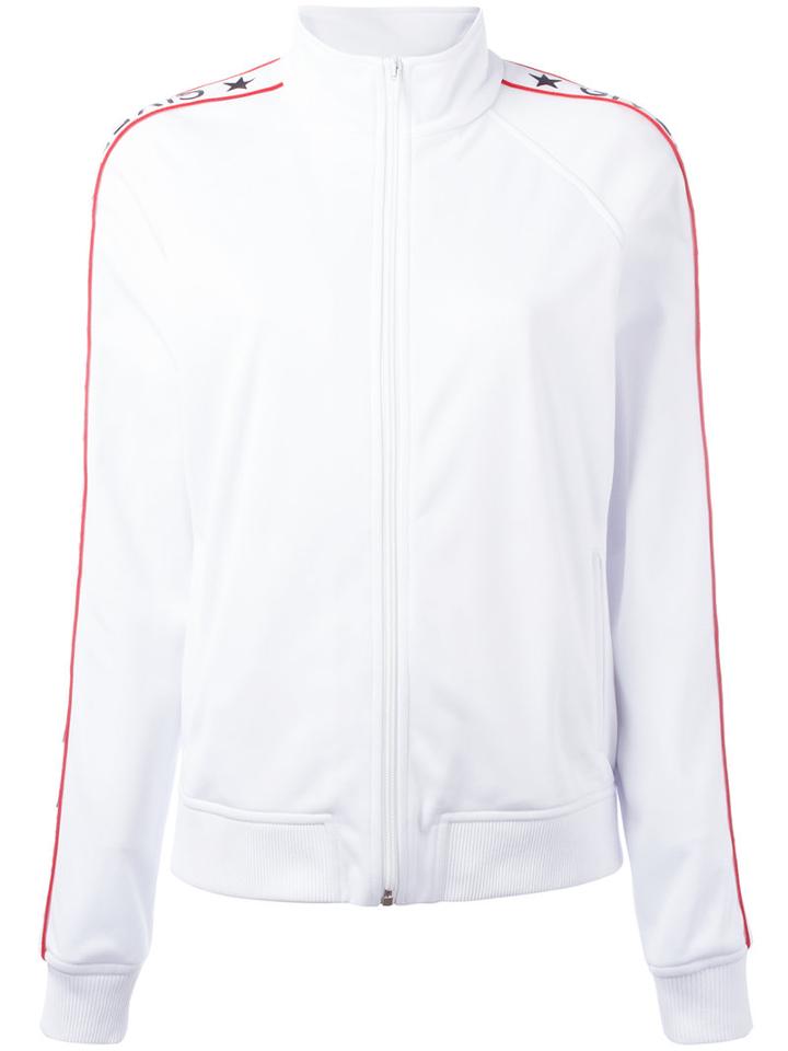 Givenchy Sleeve Panel Zip Cardigan, Women's, Size: 38, White, Polyester