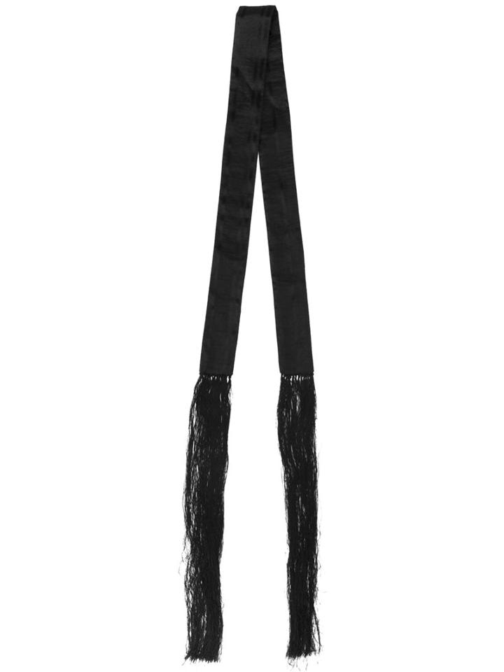 Ann Demeulemeester - Fringed Scarf - Men - Ramie/polyester - One Size, Black, Ramie/polyester