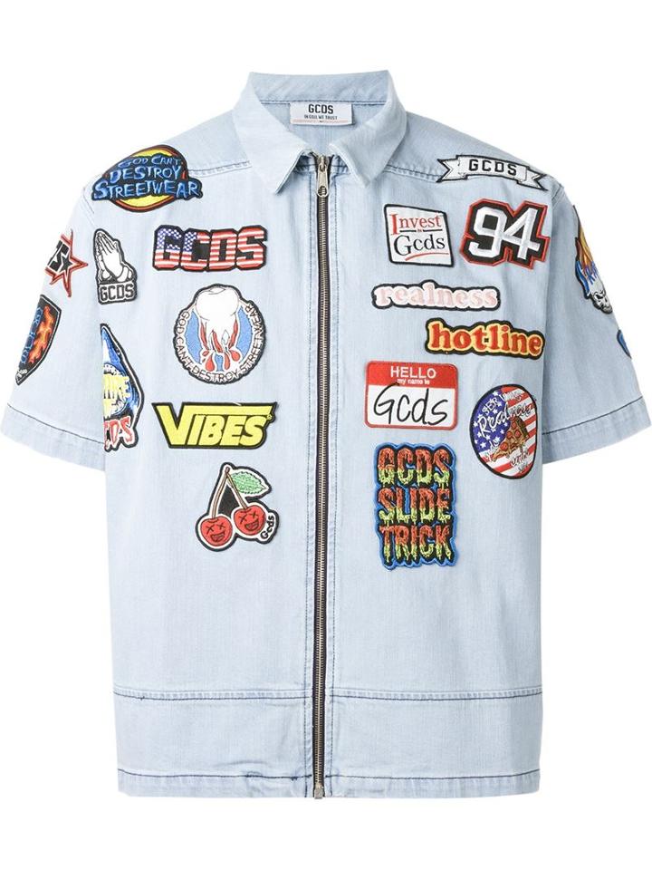 Gcds Patch Detail Zip Shirt