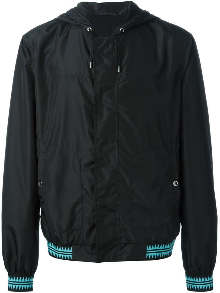 Versace Collection Contrast Hem Windbreaker, Men's, Size: 46, Black, Polyester/polyamide