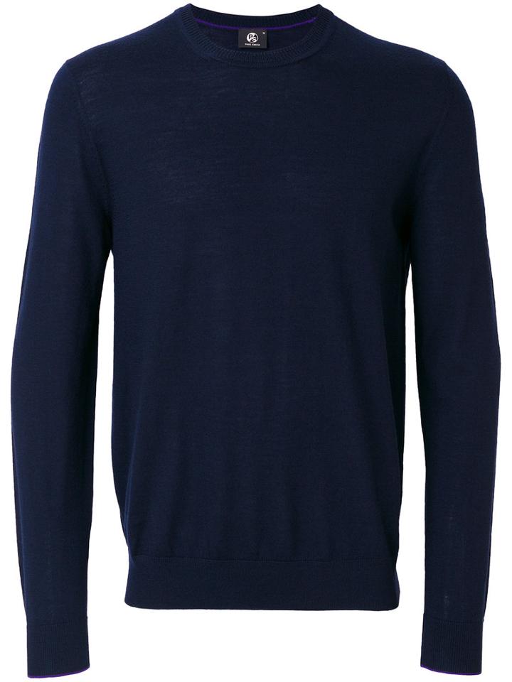 Ps By Paul Smith - Crew-neck Jumper - Men - Merino - L, Blue, Merino