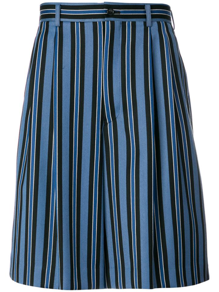 Comme Des Garçons Homme Plus Striped Shorts - Blue