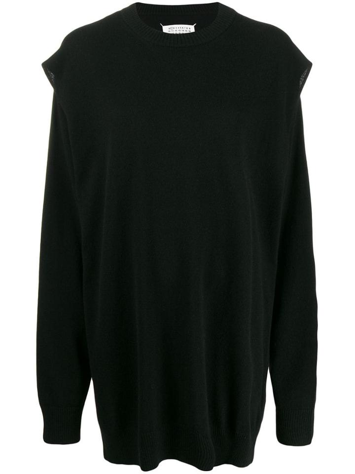 Maison Margiela Cut-out Knitted Dress - Black