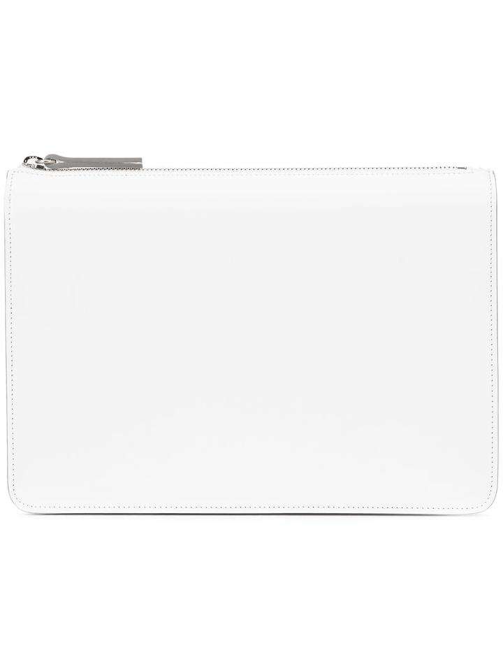 Maison Margiela Zipped Clutch Bag, Women's, White, Leather