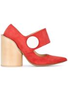 Jacquemus Red Suede Les Chaussures Gros Bouton 120 Pumps