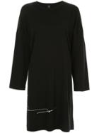Y's Logo Print Shirt Dress - Black