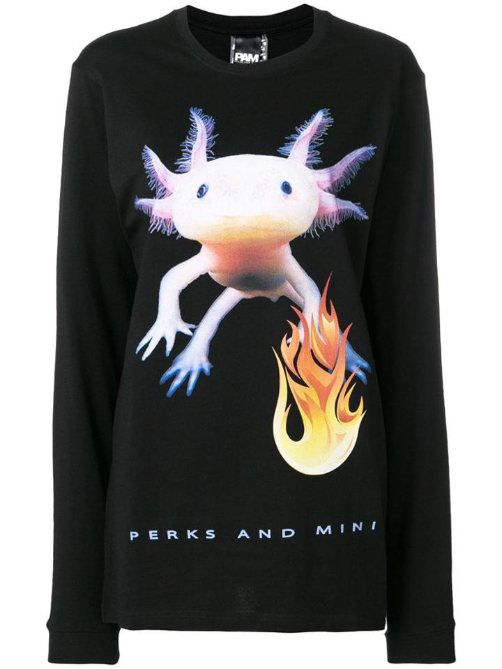 Pam Perks And Mini Front Printed Sweatshirt - Black