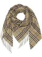 Burberry The Burberry Bandana In Check Cashmere - Green