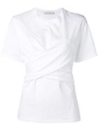 Cédric Charlier T-shirt With Knotted Drape - White