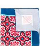 Kiton Moroccan Tile Print Pocket Square, Men's, Red, Silk