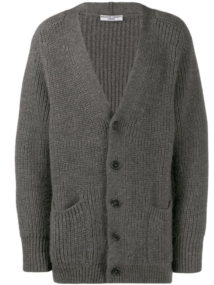 Katharine Hamnett London Ribbed Cardigan - Grey